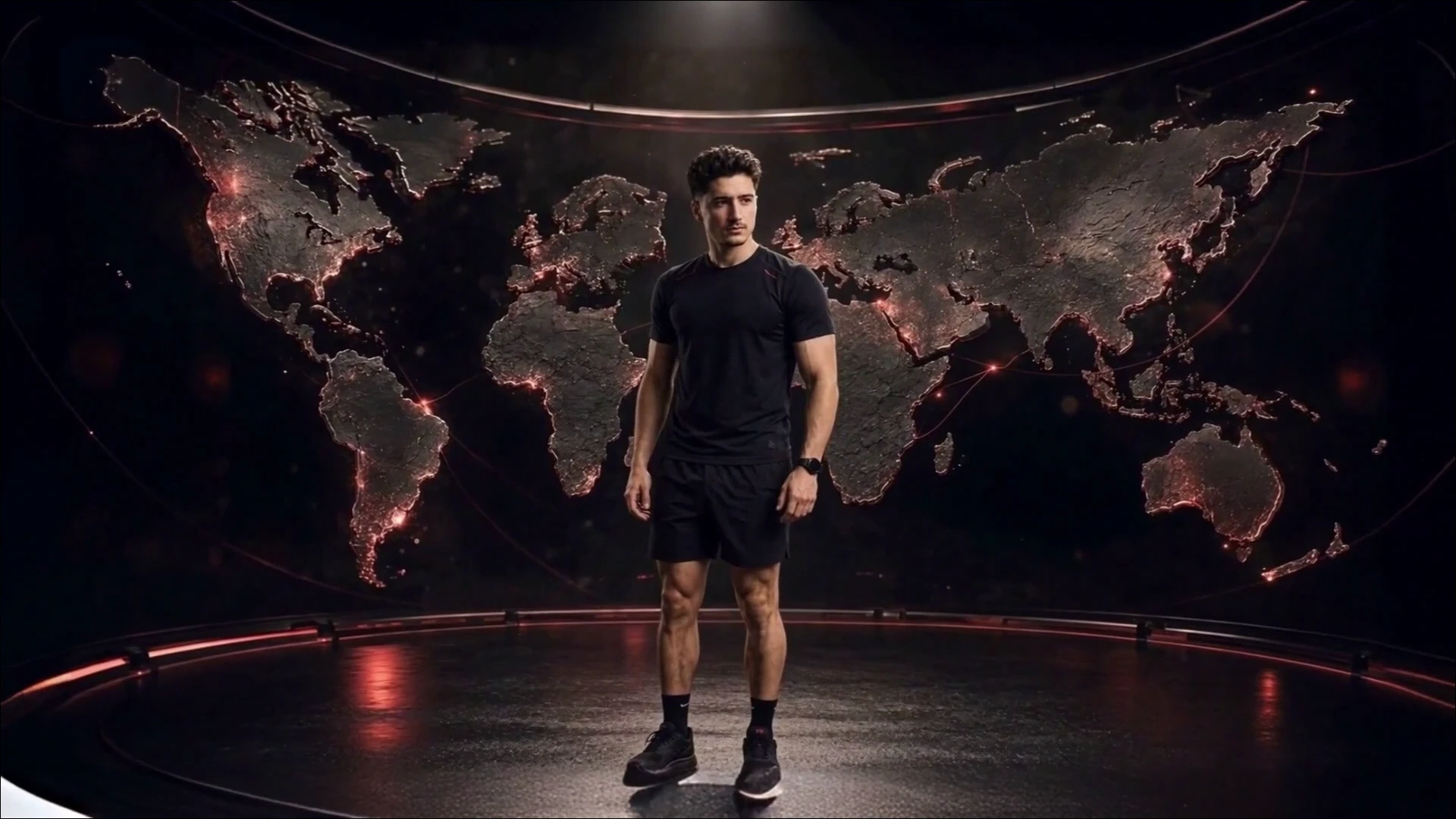 Toufic Abou Ali in front of the Six Continents map