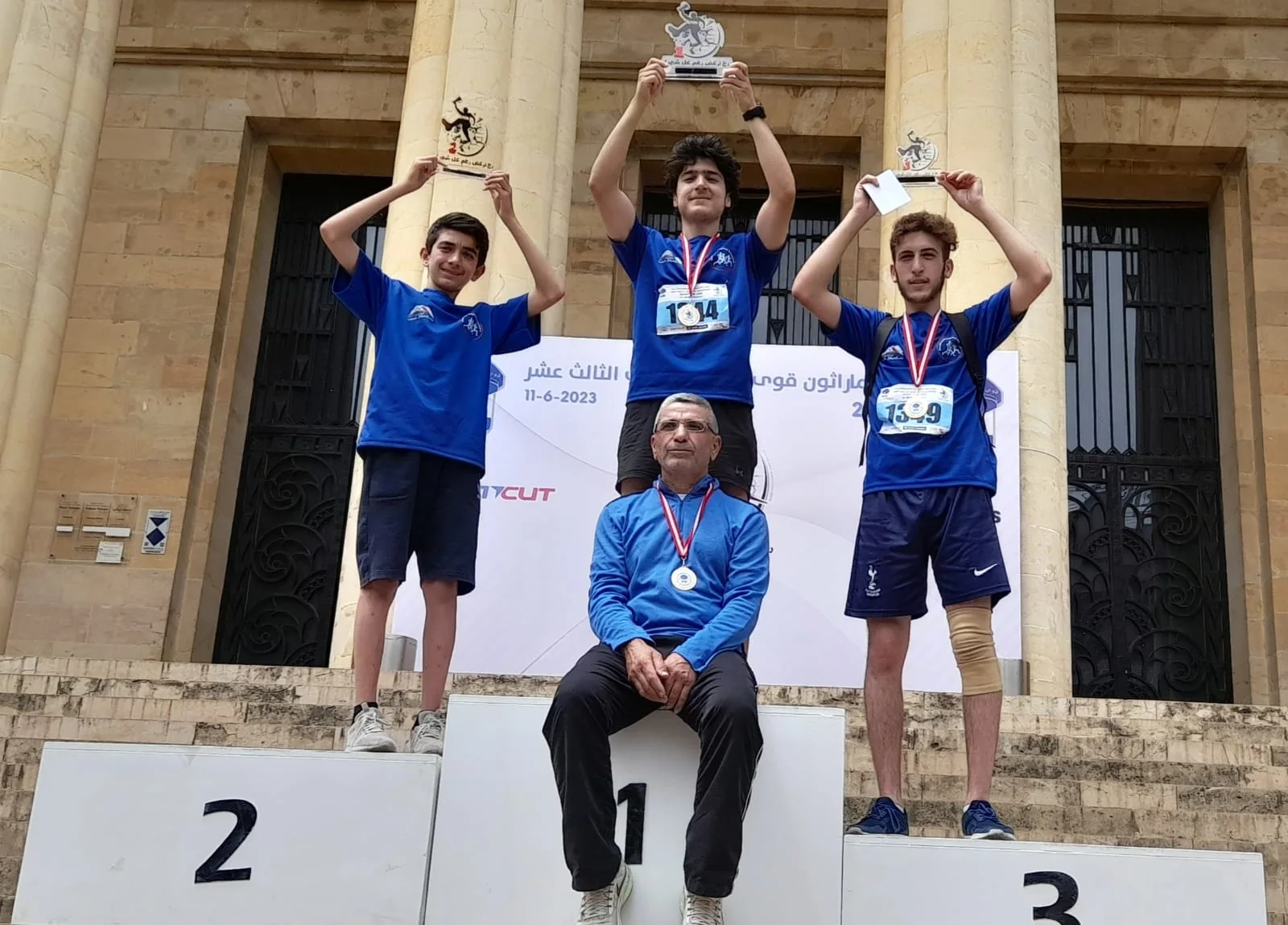 Toufic on the ISF Half Marathon podium