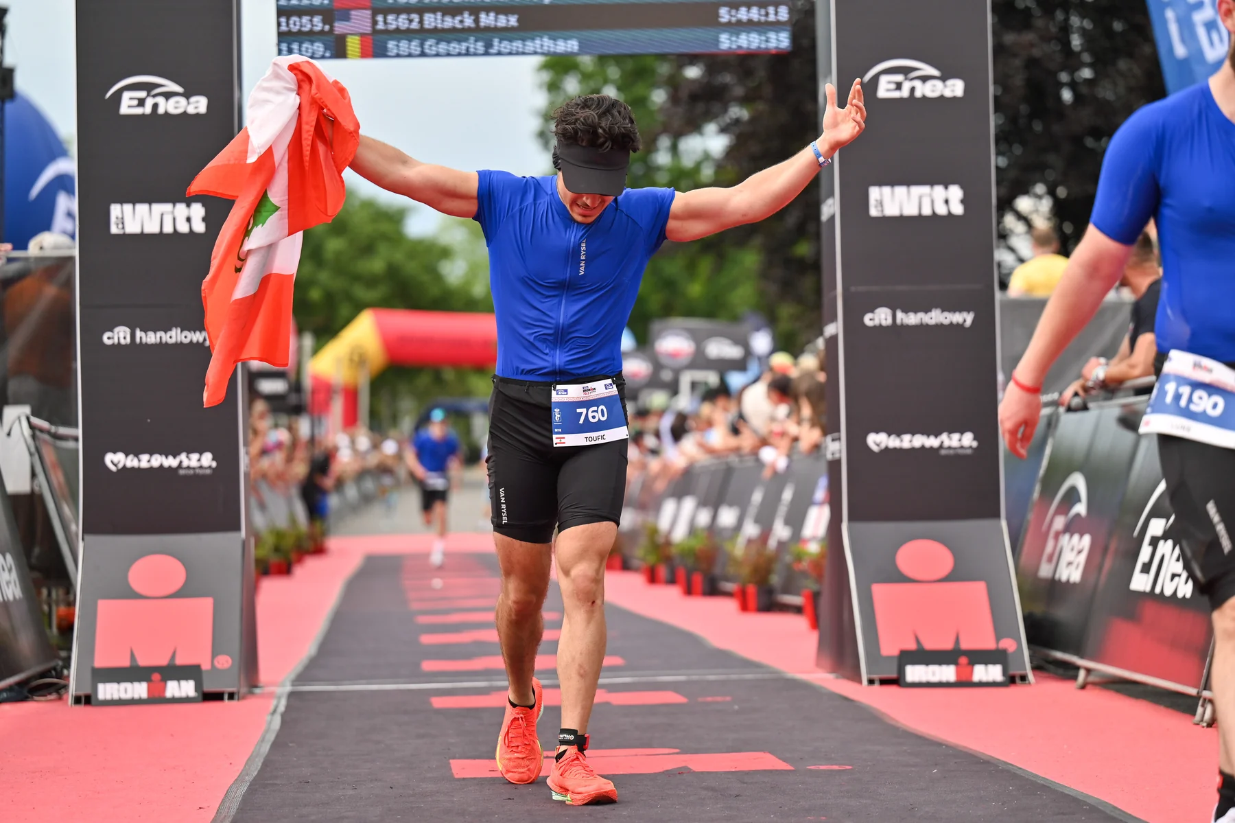 Toufic Abou Ali inside the IRONMAN 70.3 Warsaw finish area